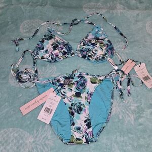 Nanette Lepore floral teal bikini